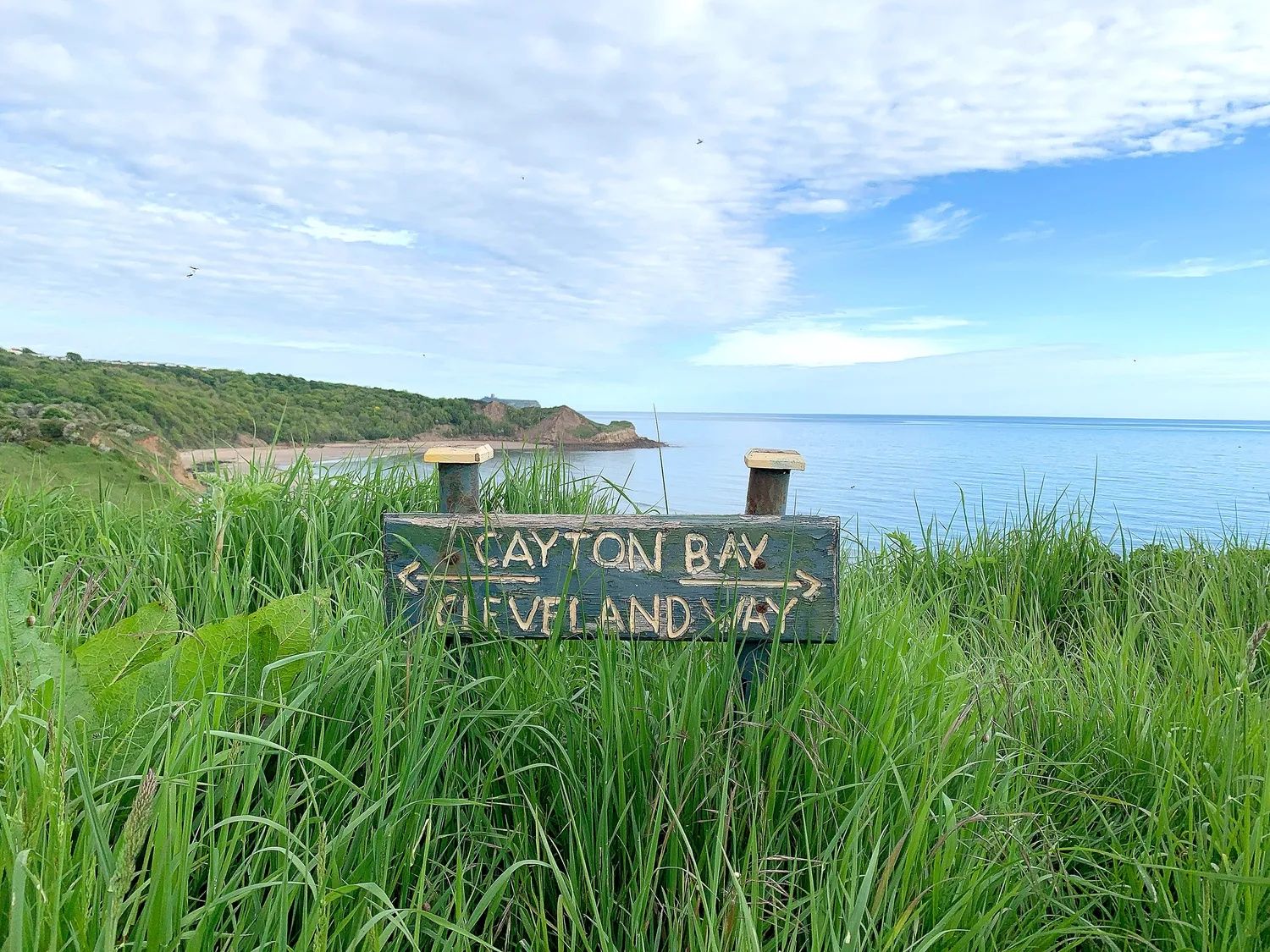 Cayton Bay coastal sign